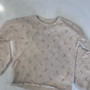 Beige Candy Cane Print Shirt